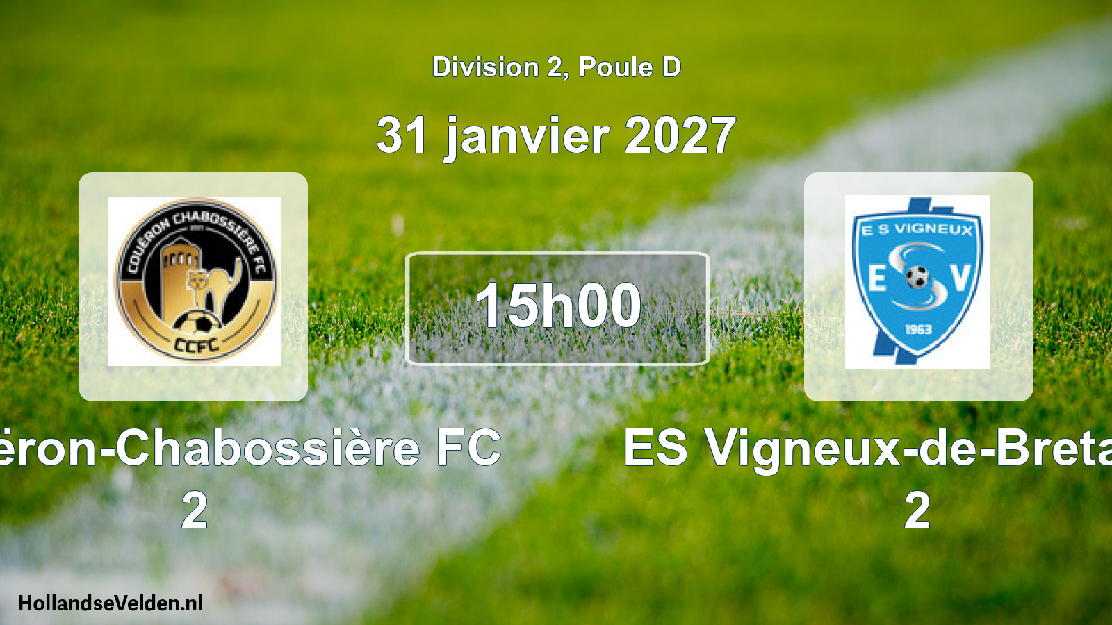 Geplande wedstrijd: Couëron-Chabossière FC 2 - ES Vigneux-de-Bretagne 2 (31 januari 2027)
