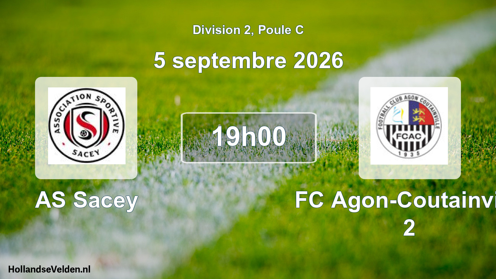 Match programmé: AS Sacey - FC Agon-Coutainville 2 (5 septembre 2026)
