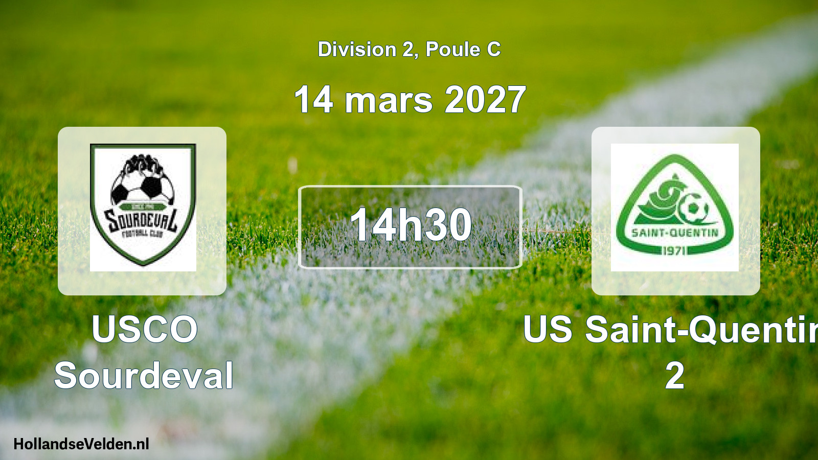 Match programmé: USCO Sourdeval - US Saint-Quentin 2 (14 mars 2027)
