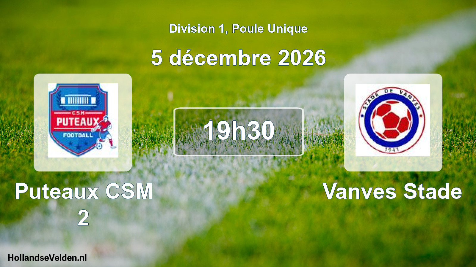 Scheduled Match: Puteaux CSM 2 - Vanves Stade (5 December 2026)