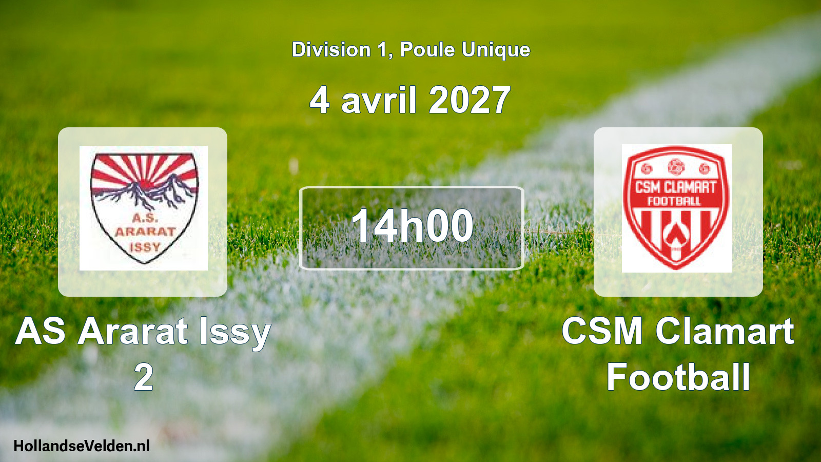 Scheduled Match: AS Ararat Issy 2 - CSM Clamart Football (4 April 2027)