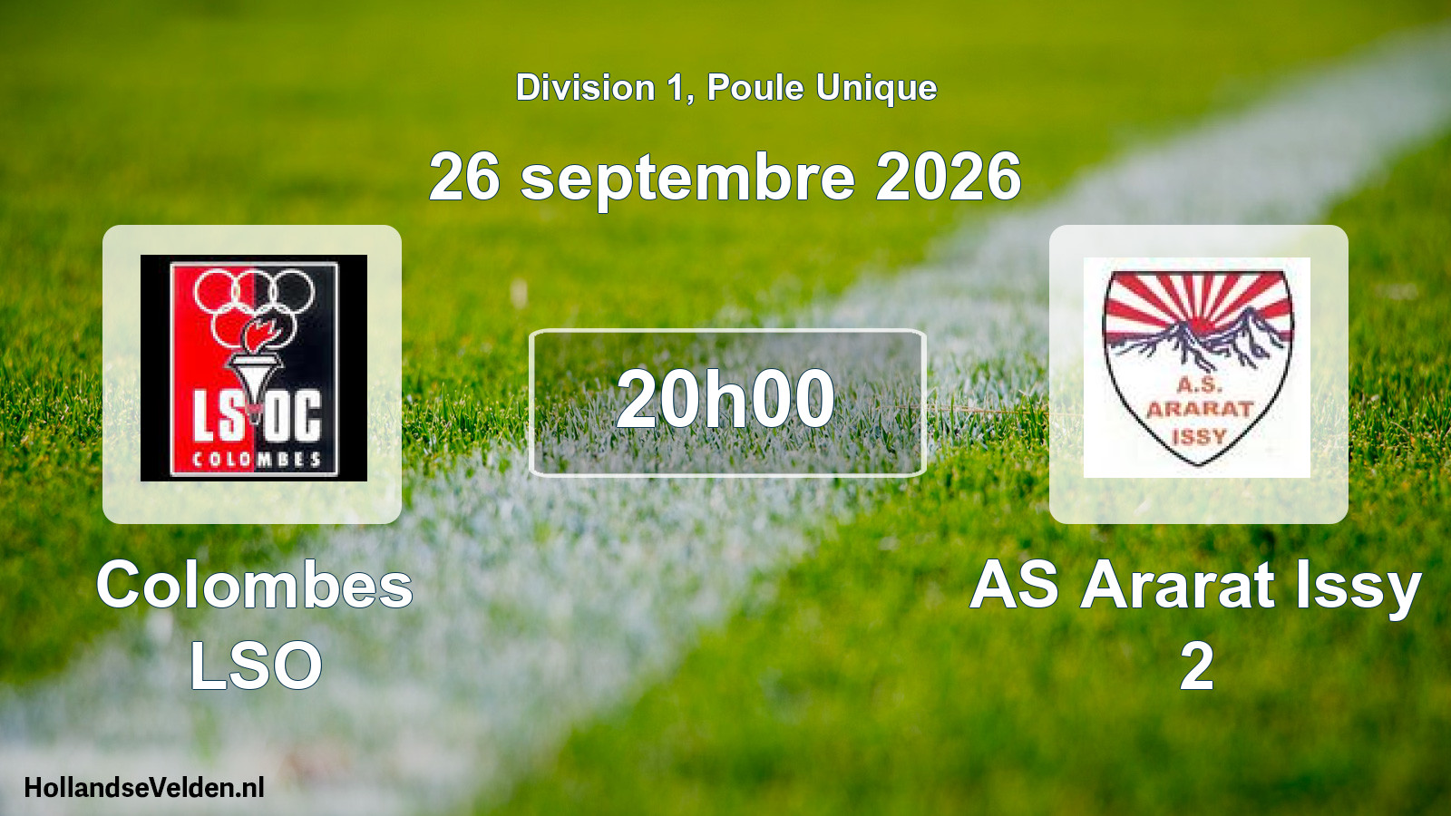 Match programmé: Colombes LSO - AS Ararat Issy 2 (26 septembre 2026)