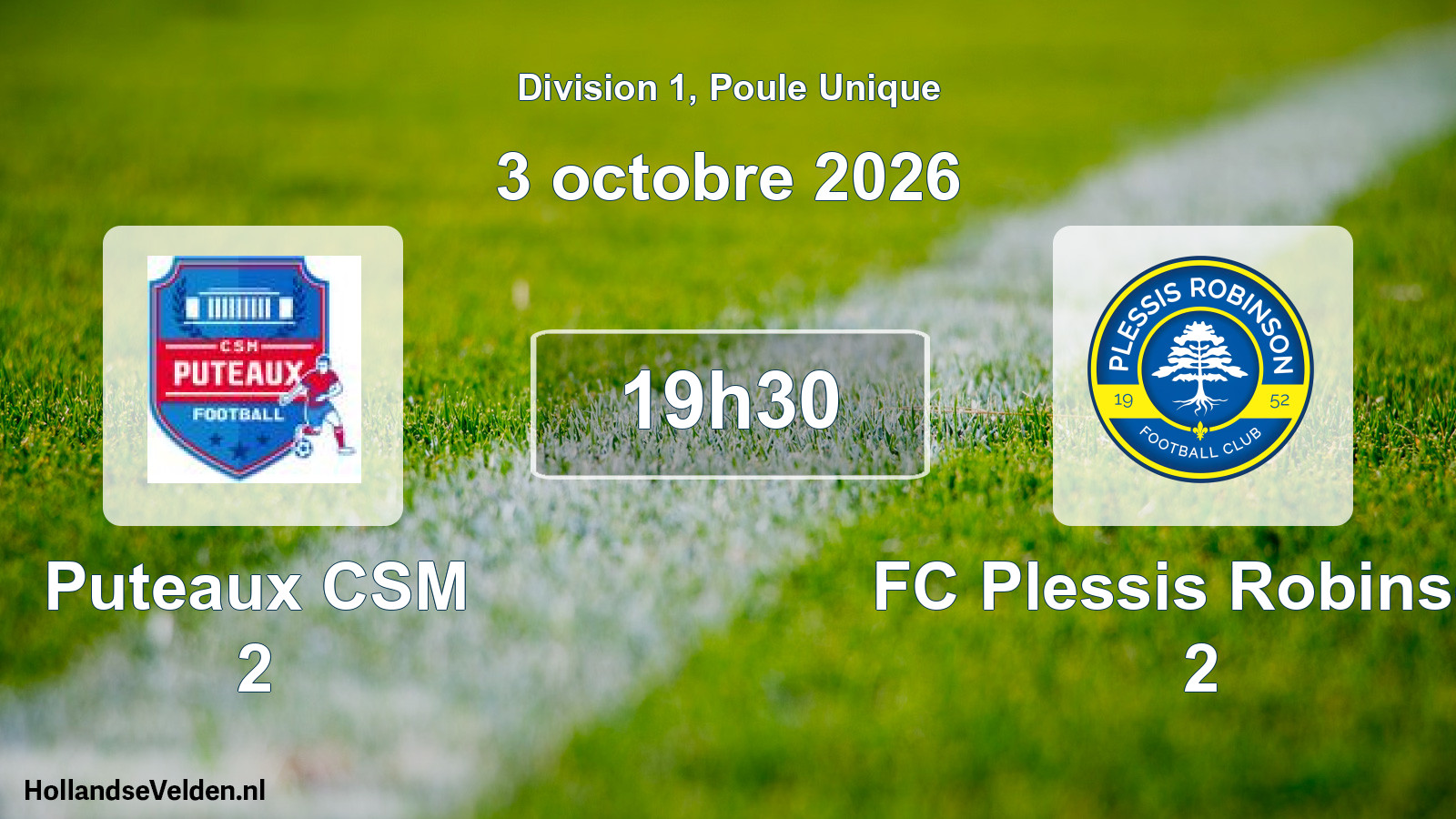 Scheduled Match: Puteaux CSM 2 - FC Plessis Robinson 2 (3 October 2026)
