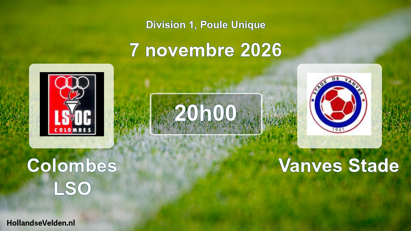 Match programmé: Colombes LSO - Vanves Stade (7 novembre 2026)