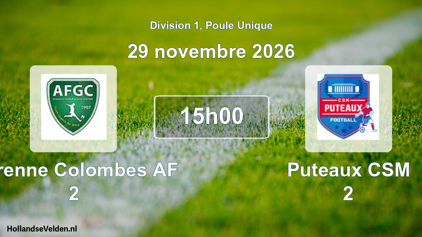 Scheduled Match: Garenne Colombes AF 2 - Puteaux CSM 2 (29 November 2026)