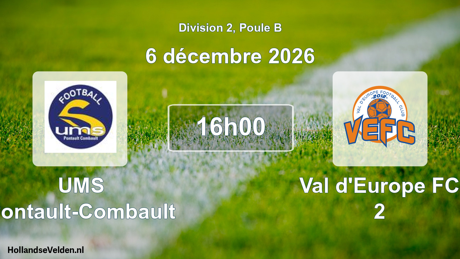 Geplande wedstrijd: UMS Pontault-Combault - Val d'Europe FC 2 (6 december 2026)