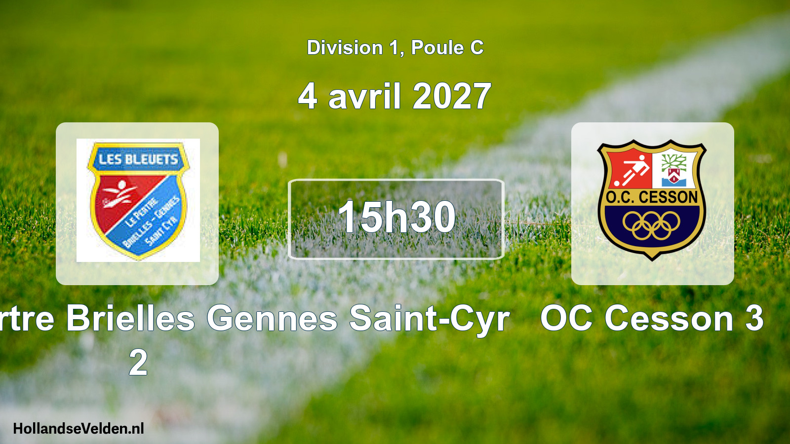 Geplande wedstrijd: Bleuets le Pertre Brielles Gennes Saint-Cyr 2 - OC Cesson 3 (4 april 2027)