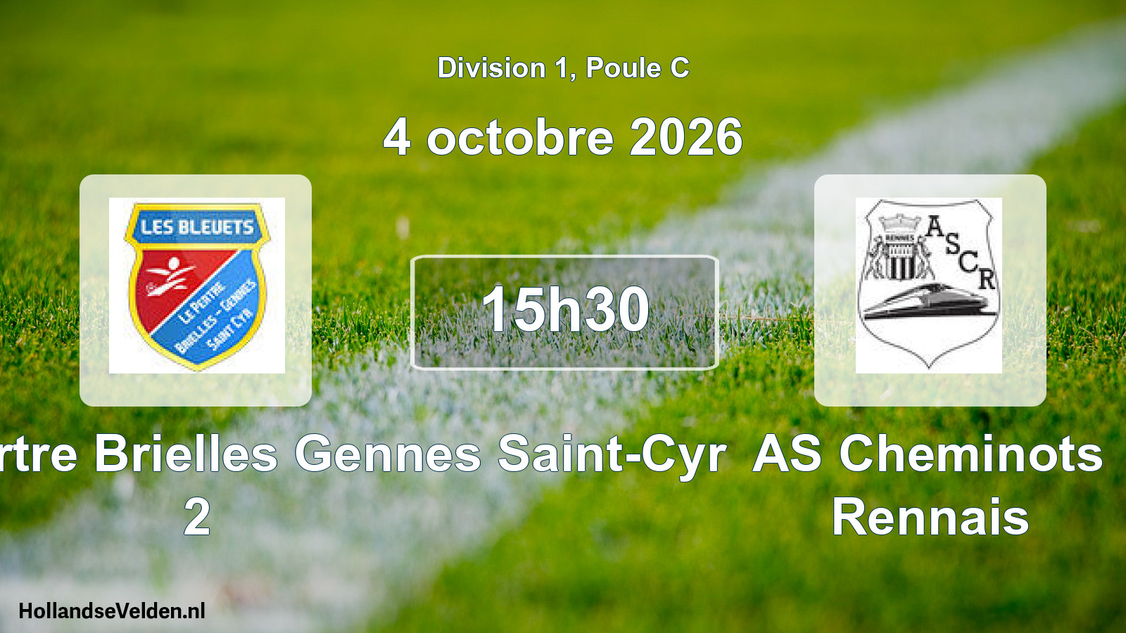 Geplande wedstrijd: Bleuets le Pertre Brielles Gennes Saint-Cyr 2 - AS Cheminots Rennais (4 oktober 2026)