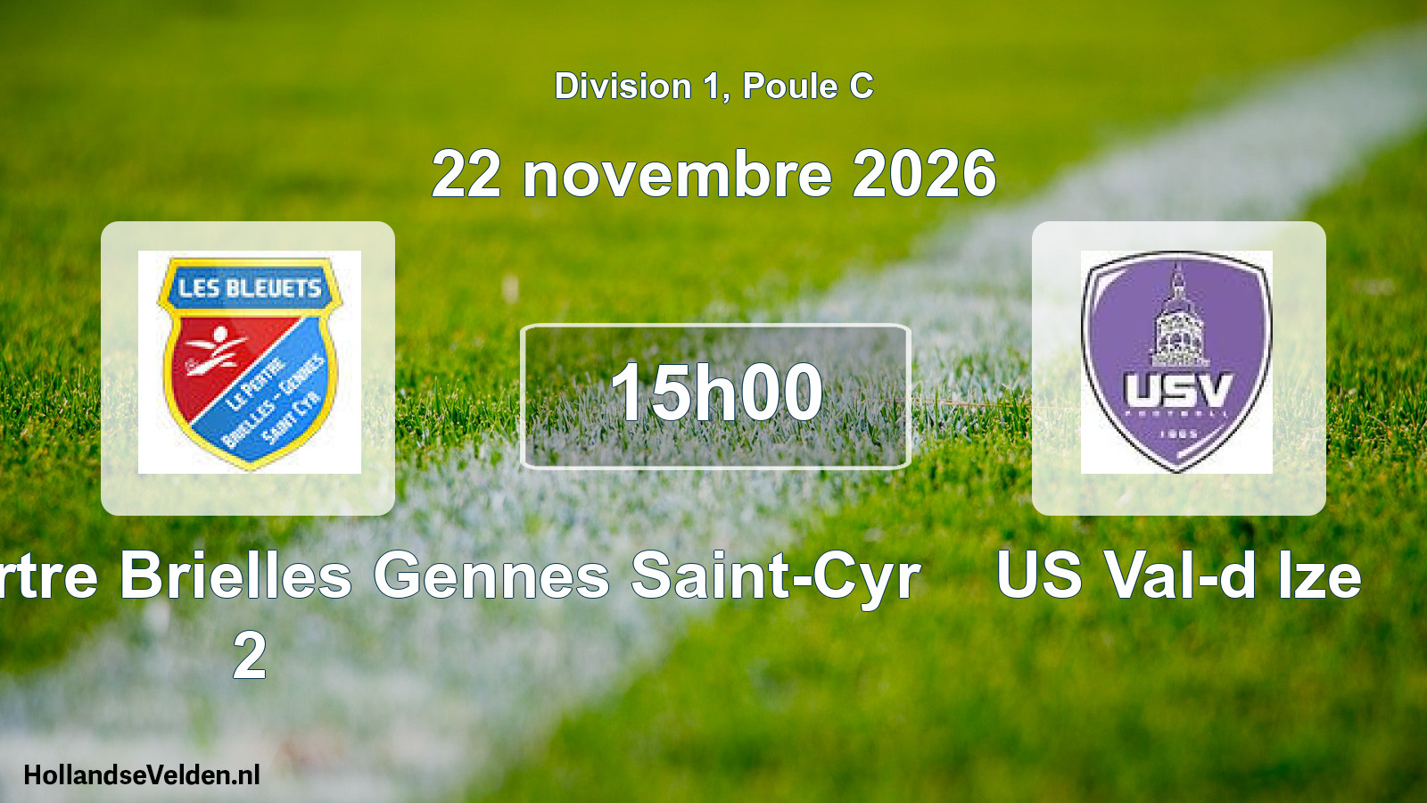 Scheduled Match: Bleuets le Pertre Brielles Gennes Saint-Cyr 2 - US Val-d Ize (22 November 2026)