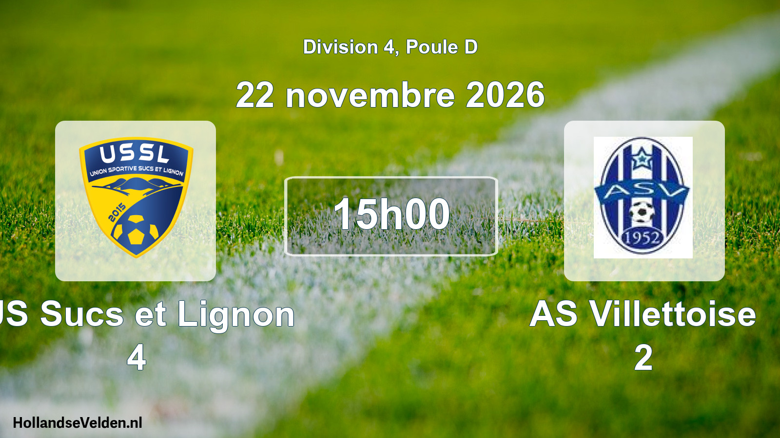 Scheduled Match: US Sucs et Lignon 4 - AS Villettoise 2 (22 November 2026)