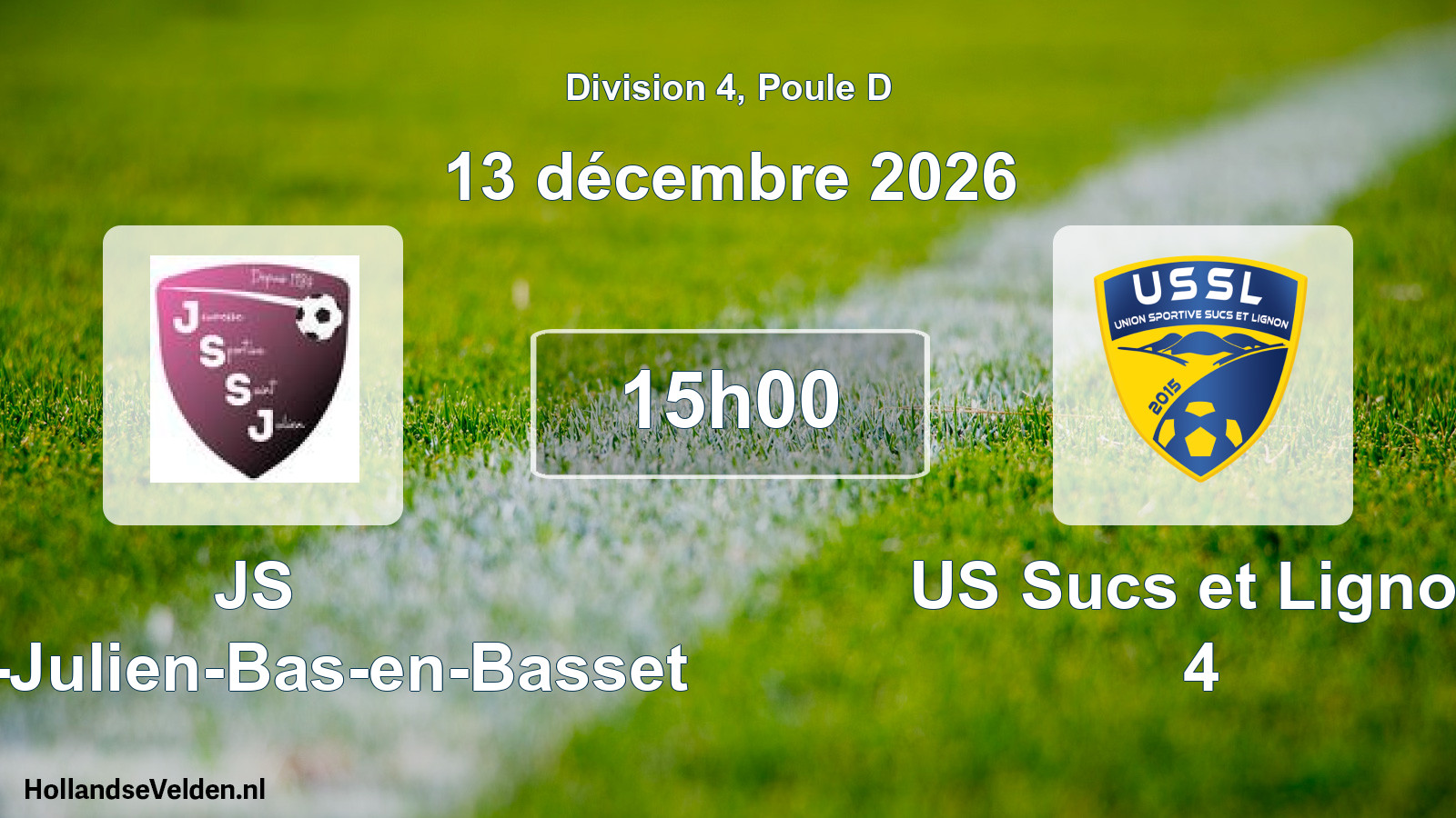 Scheduled Match: JS Saint-Julien-Bas-en-Basset - US Sucs et Lignon 4 (13 December 2026)