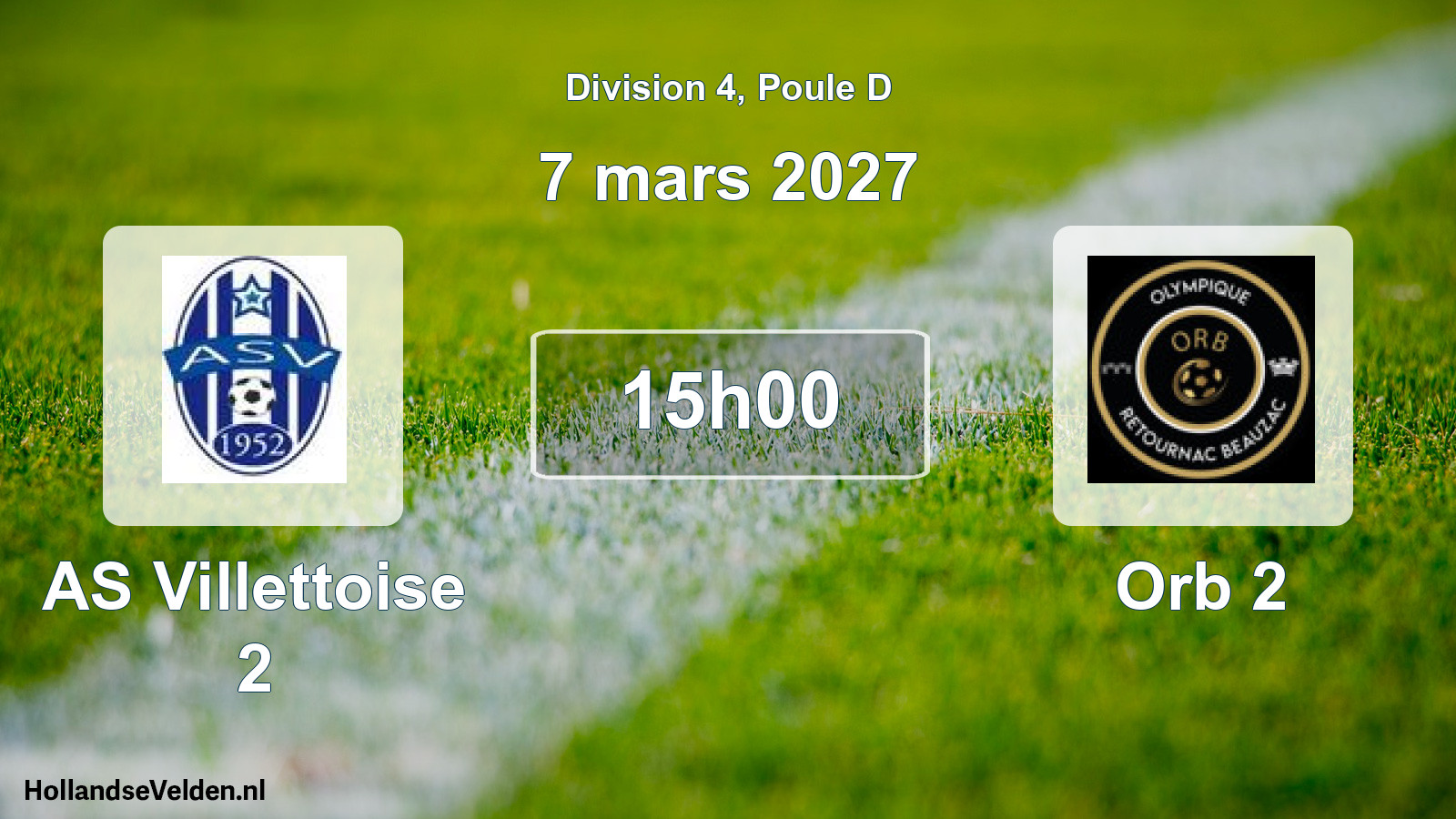 Scheduled Match: AS Villettoise 2 - Orb 2 (7 March 2027)