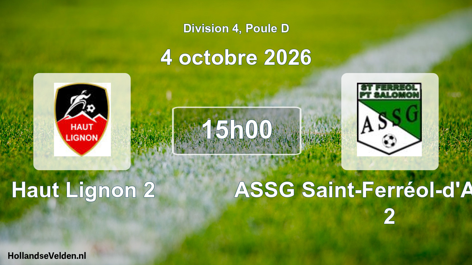 Scheduled Match: Haut Lignon 2 - ASSG Saint-Ferréol-d'Auroure 2 (4 October 2026)