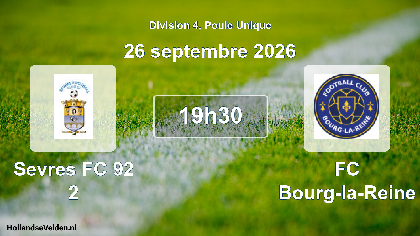 Scheduled Match: Sevres FC 92 2 - FC Bourg-la-Reine (26 September 2026)