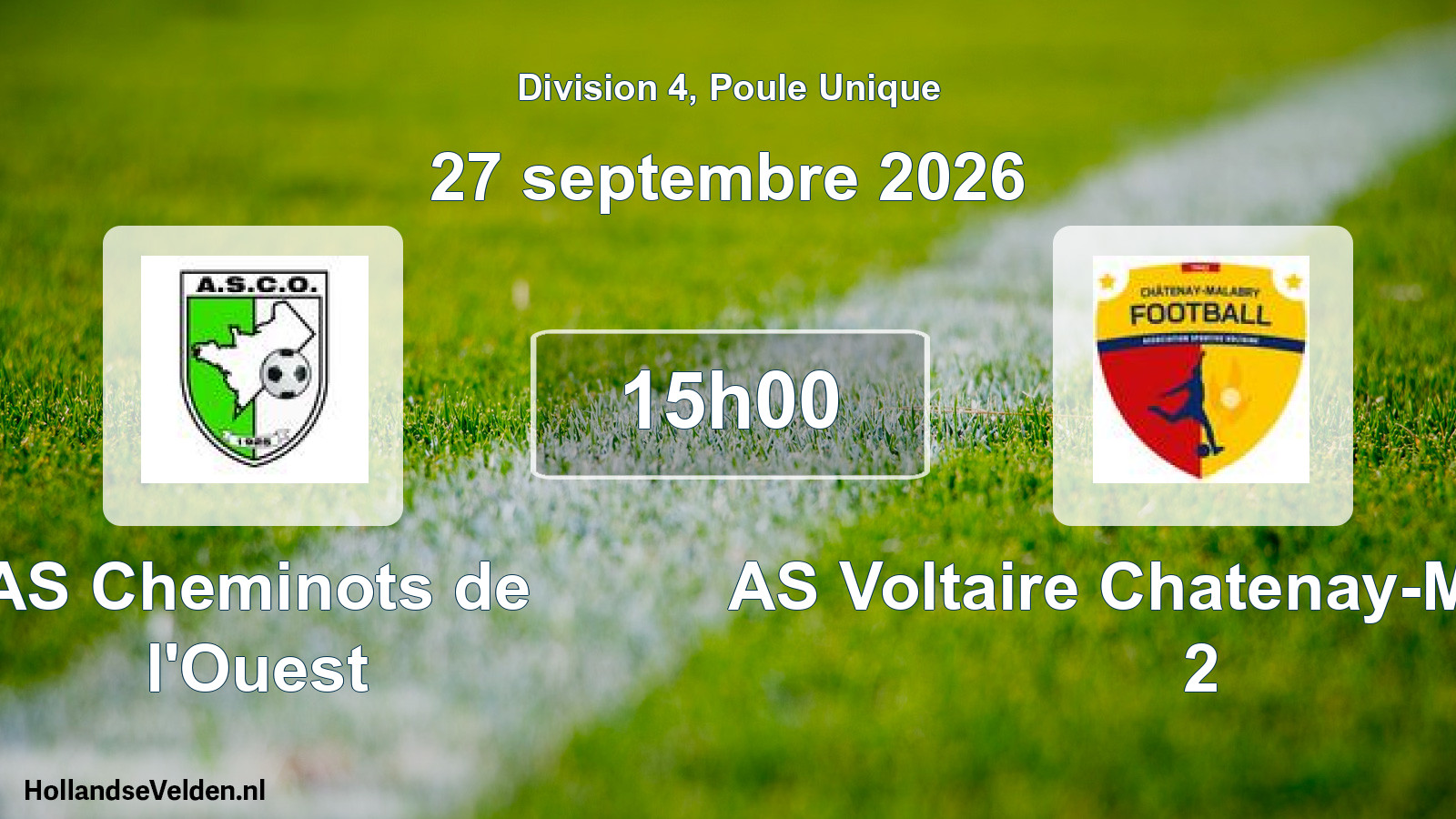 Scheduled Match: AS Cheminots de l'Ouest - AS Voltaire Chatenay-Malabry 2 (27 September 2026)