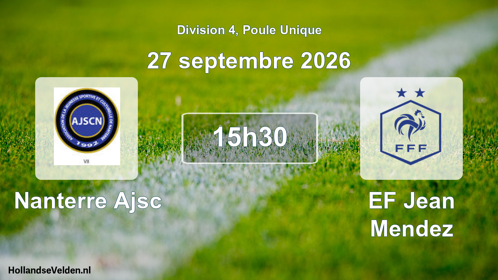 Geplande wedstrijd: Nanterre Ajsc - EF Jean Mendez (27 september 2026)