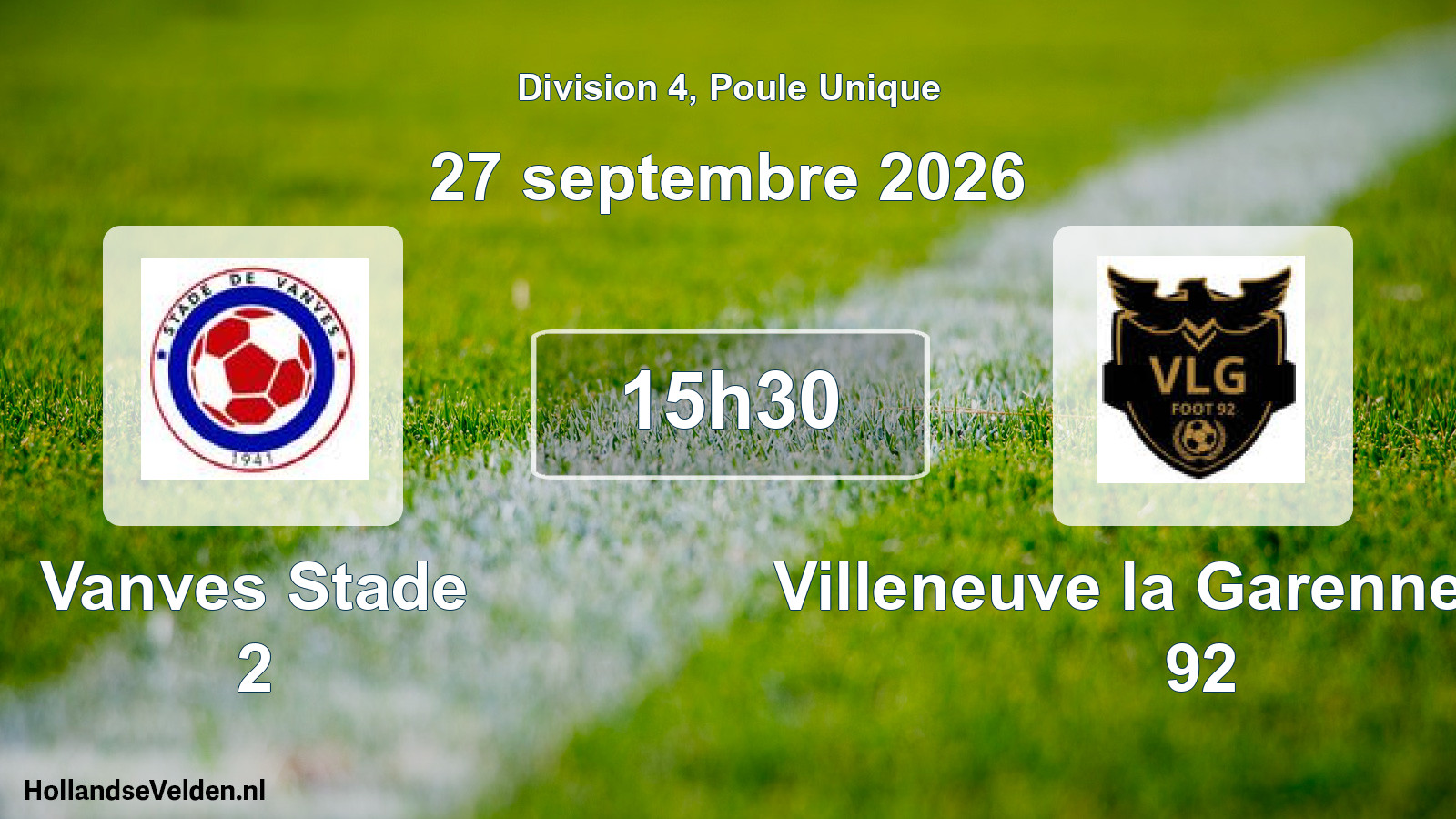 Scheduled Match: Vanves Stade 2 - Villeneuve la Garenne Foot 92 (27 September 2026)