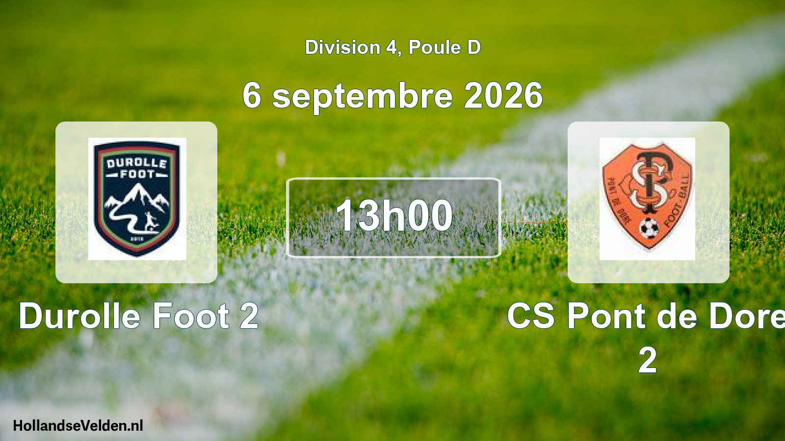 Scheduled Match: Durolle Foot 2 - CS Pont de Dore 2 (6 September 2026)