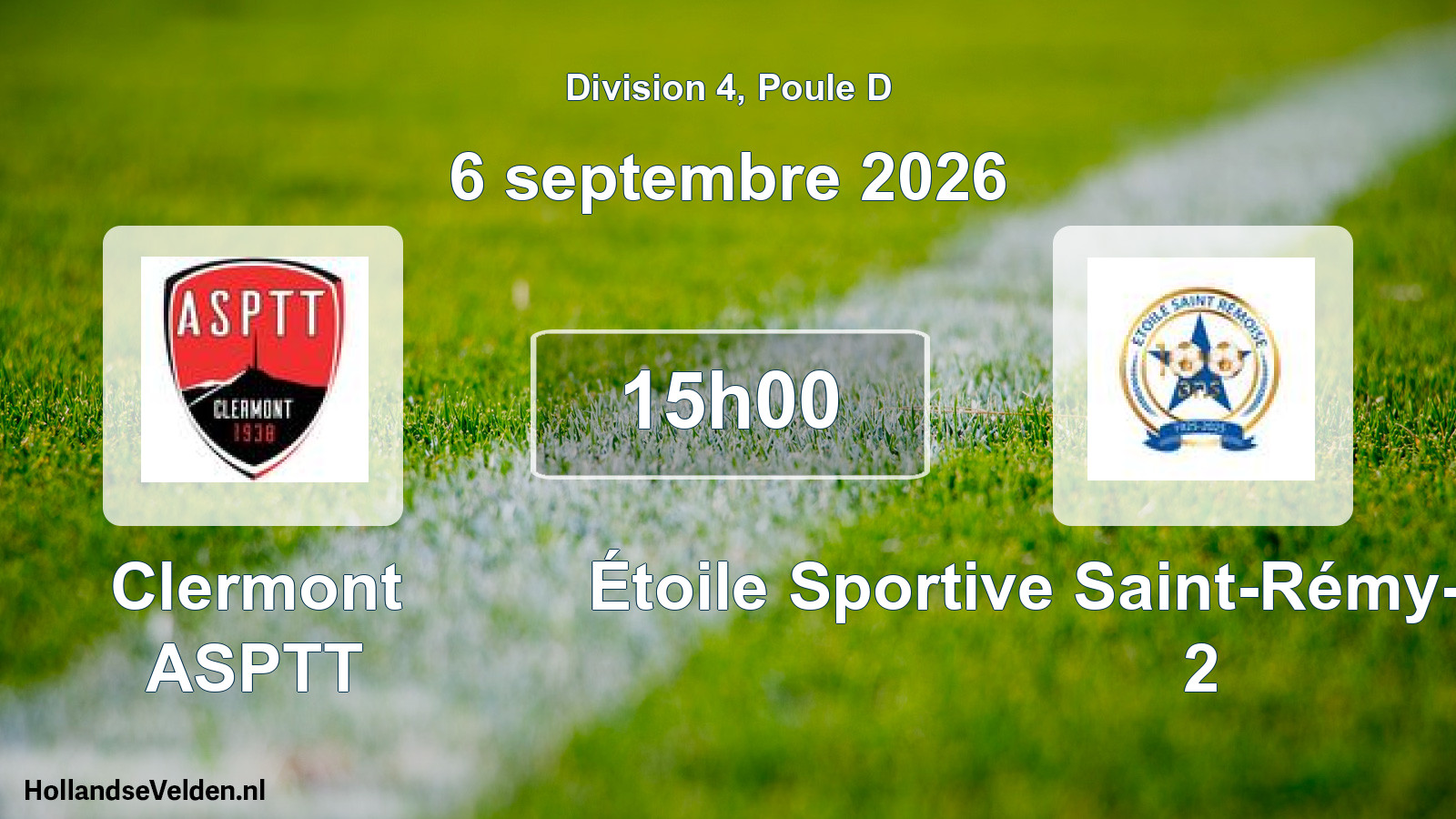 Match programmé: Clermont ASPTT - Étoile Sportive Saint-Rémy-sur-Durolle 2 (6 septembre 2026)