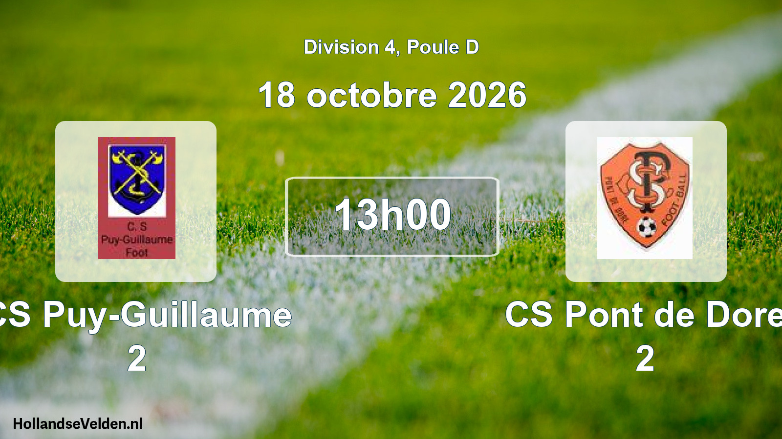 Scheduled Match: CS Puy-Guillaume 2 - CS Pont de Dore 2 (18 October 2026)