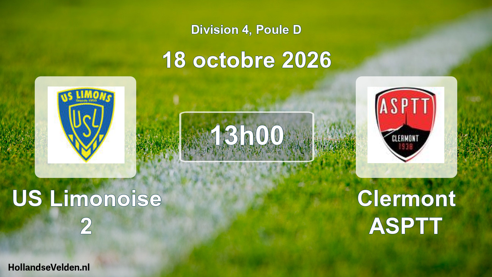 Geplande wedstrijd: US Limonoise 2 - Clermont ASPTT (18 oktober 2026)