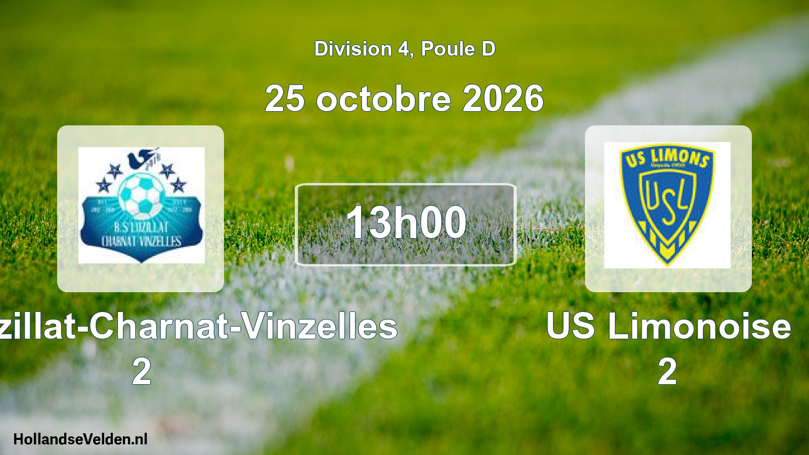 Match programmé: RS Luzillat-Charnat-Vinzelles 2 - US Limonoise 2 (25 octobre 2026)