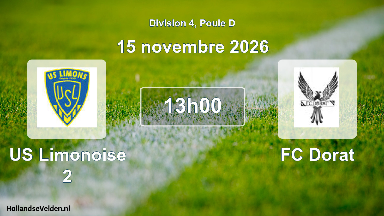 Match programmé: US Limonoise 2 - FC Dorat (15 novembre 2026)