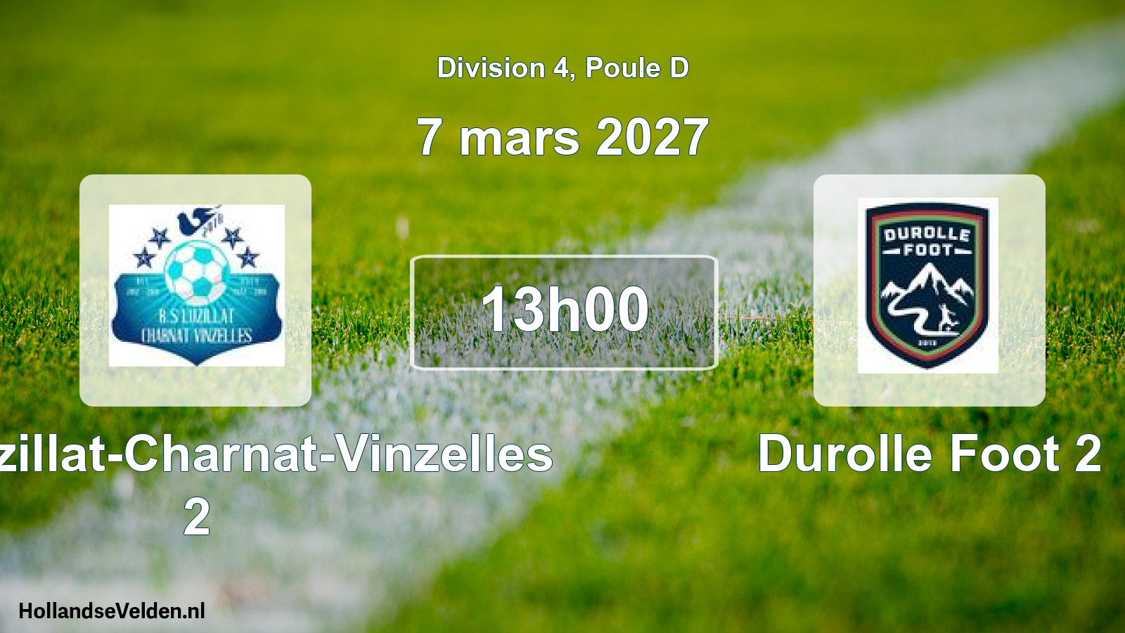 Geplande wedstrijd: RS Luzillat-Charnat-Vinzelles 2 - Durolle Foot 2 (7 maart 2027)