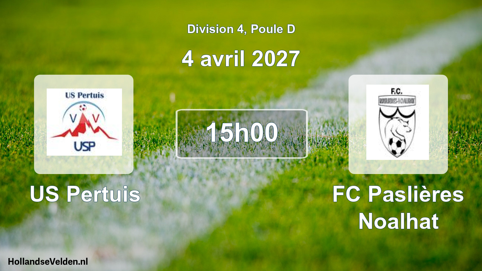 Geplande wedstrijd: US Pertuis - FC Paslières Noalhat (4 april 2027)