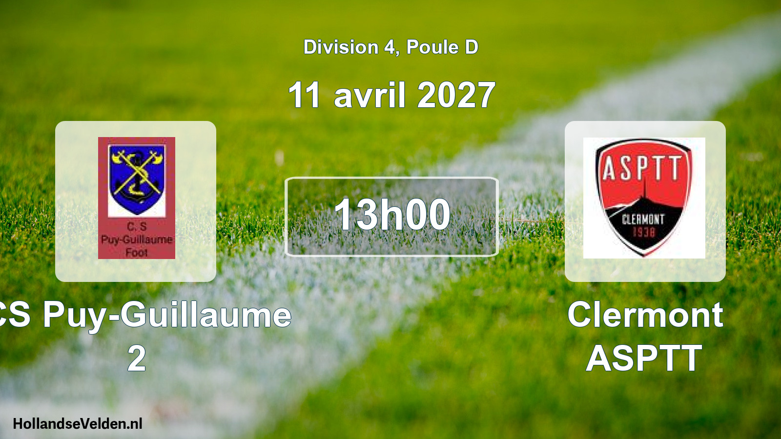 Geplande wedstrijd: CS Puy-Guillaume 2 - Clermont ASPTT (11 april 2027)