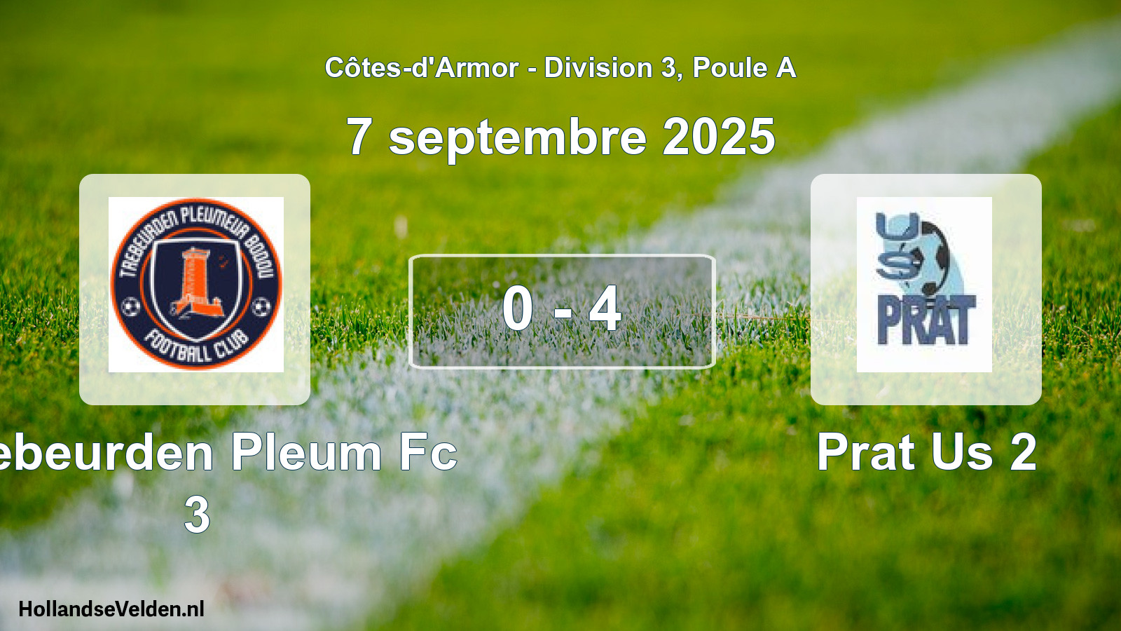 Gespeelde wedstrijd: Trebeurden Pleum Fc 3 - Prat Us 2 0 - 4 (7 septembre 2025)