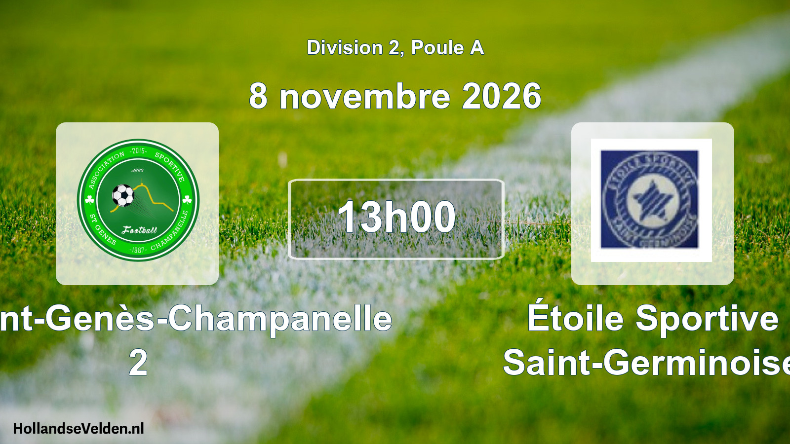 Scheduled Match: AS Saint-Genès-Champanelle 2 - Étoile Sportive Saint-Germinoise (8 November 2026)