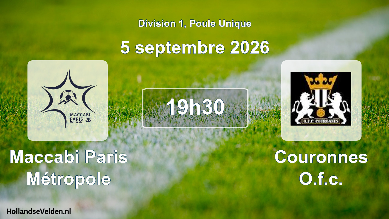 Scheduled Match: Maccabi Paris Métropole - Couronnes O.f.c. (5 September 2026)
