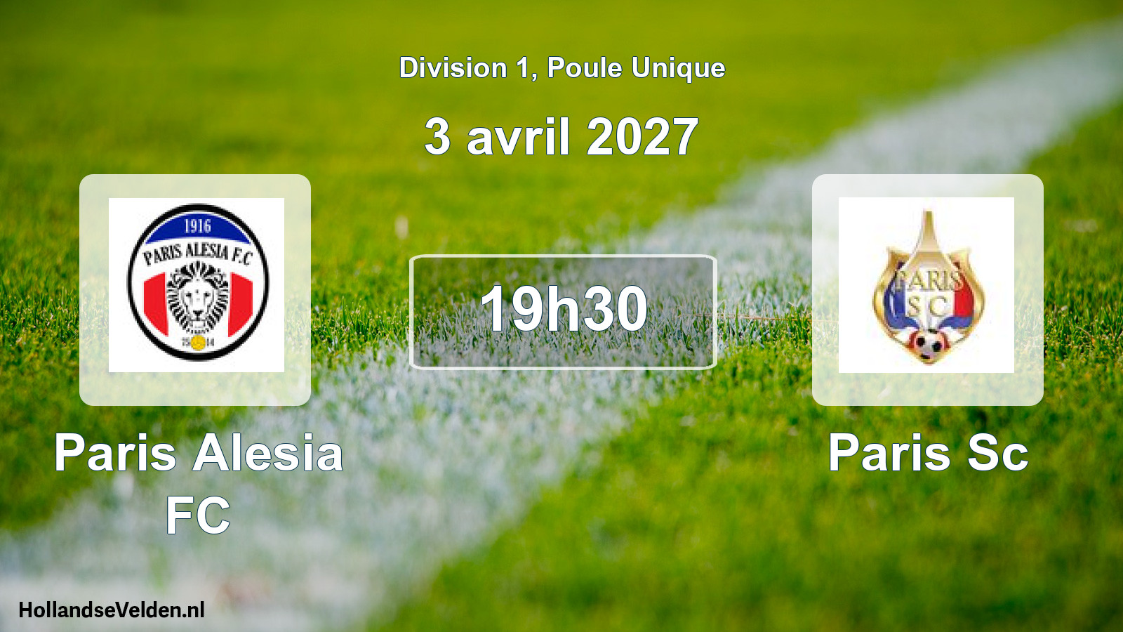 Scheduled Match: Paris Alesia FC - Paris Sc (3 April 2027)