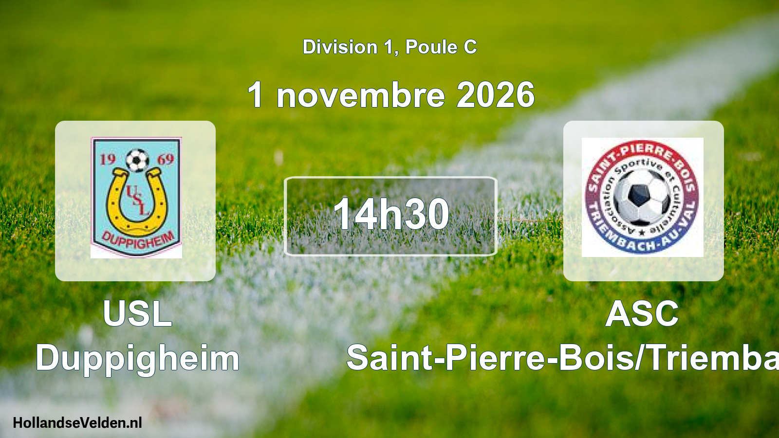 Match programmé: USL Duppigheim - ASC Saint-Pierre-Bois/Triembach-au-Val (1 novembre 2026)