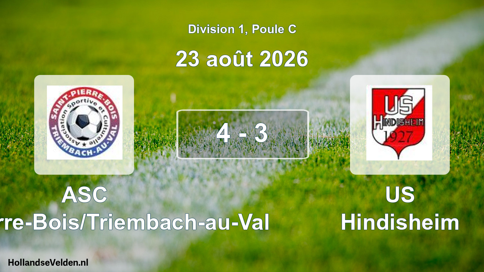 Scheduled Match: ASC Saint-Pierre-Bois/Triembach-au-Val - US Hindisheim (23 August 2026)
