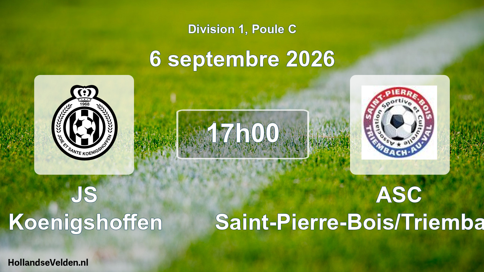 Scheduled Match: JS Koenigshoffen - ASC Saint-Pierre-Bois/Triembach-au-Val (6 September 2026)