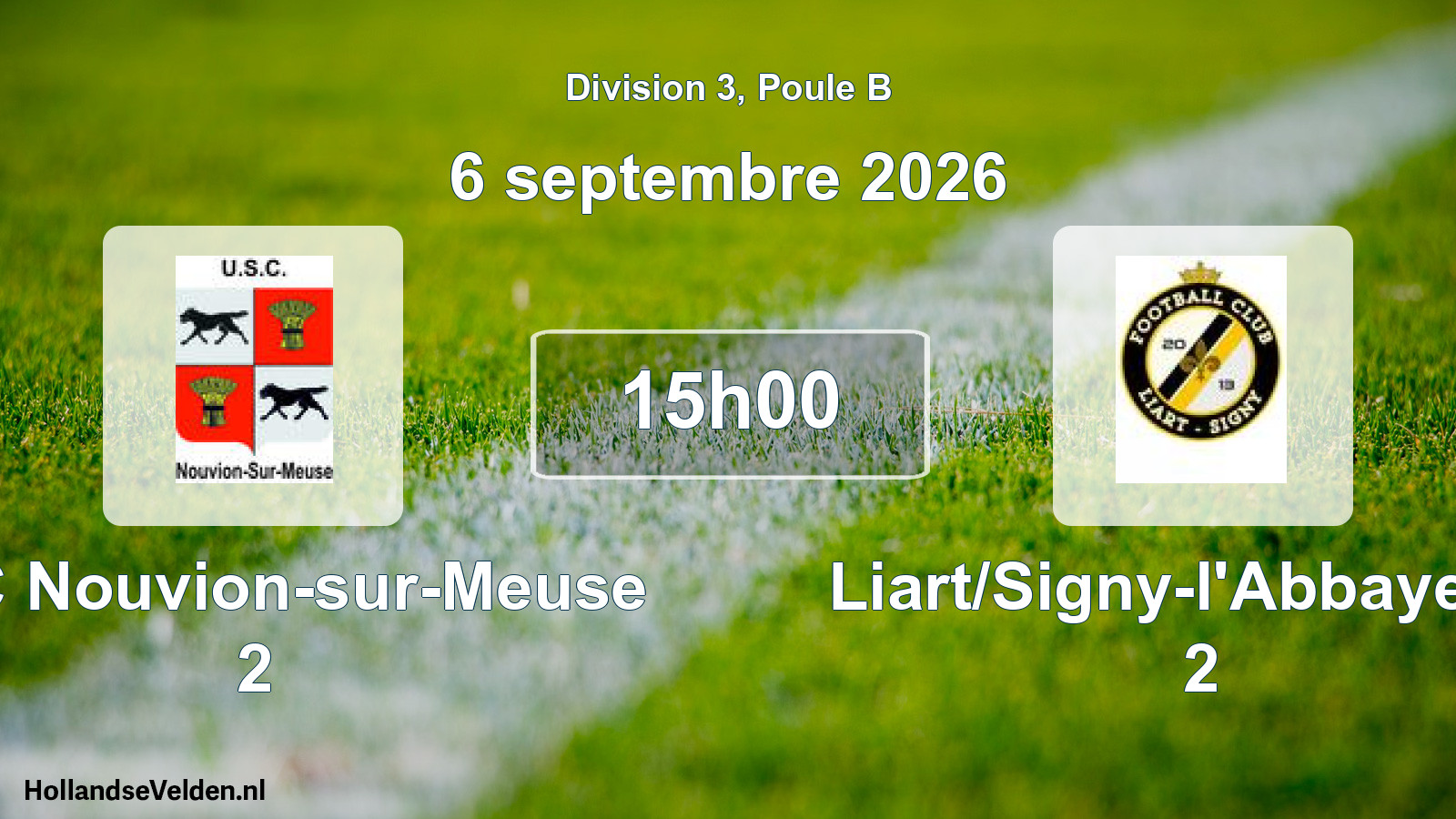 Match programmé: USC Nouvion-sur-Meuse 2 - Liart/Signy-l'Abbaye FC 2 (6 septembre 2026)
