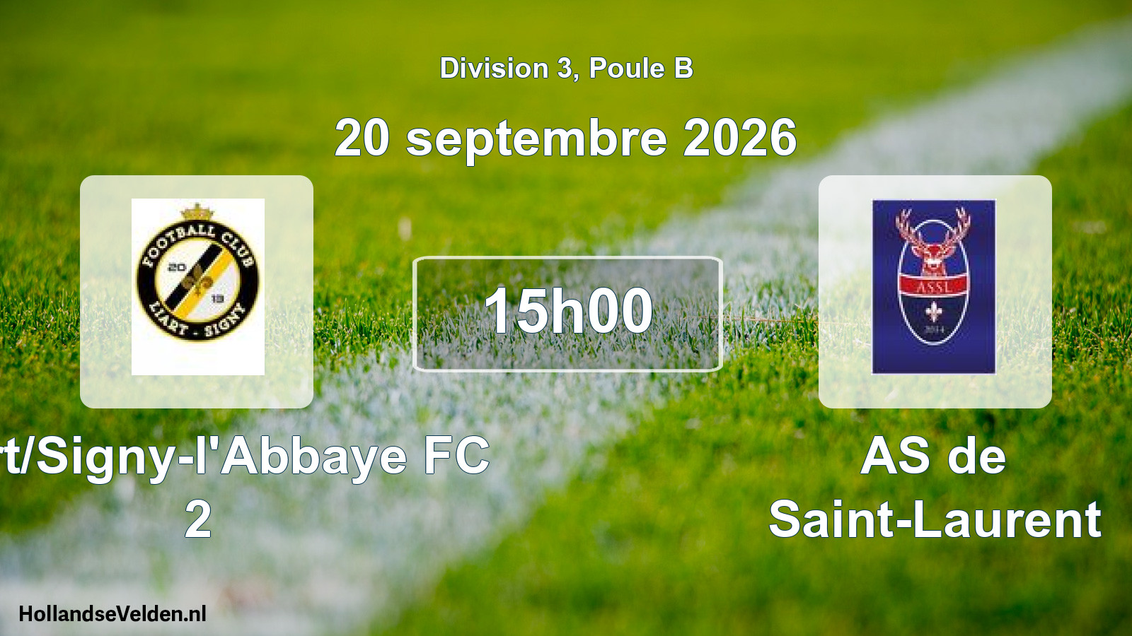 Scheduled Match: Liart/Signy-l'Abbaye FC 2 - AS de Saint-Laurent (20 September 2026)