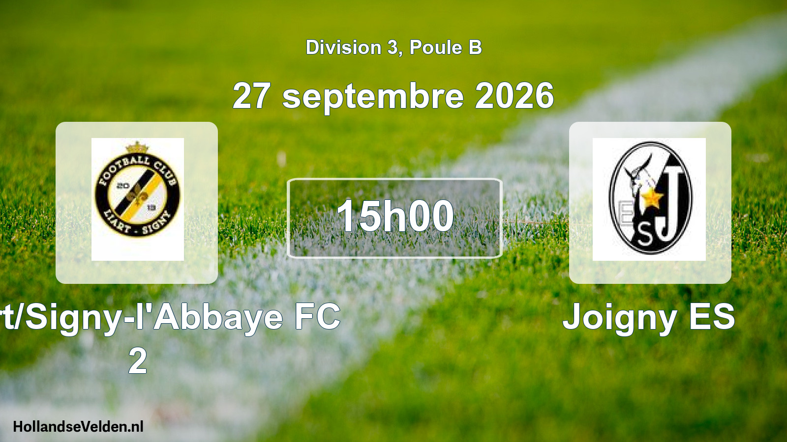 Match programmé: Liart/Signy-l'Abbaye FC 2 - Joigny ES (27 septembre 2026)