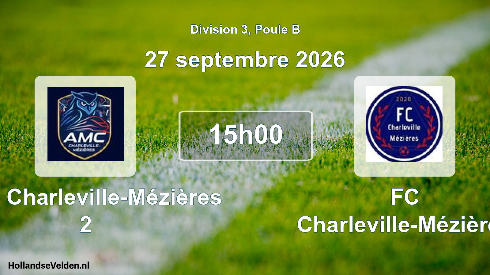 Match programmé: AMC Charleville-Mézières 2 - FC Charleville-Mézières (27 septembre 2026)