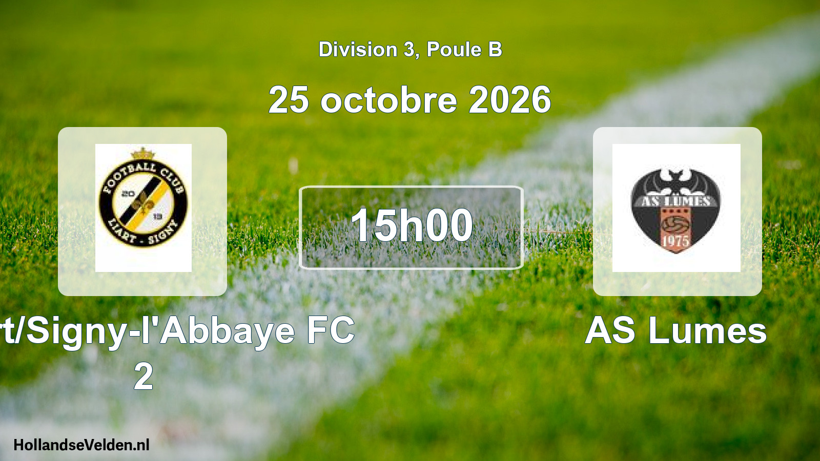 Match programmé: Liart/Signy-l'Abbaye FC 2 - AS Lumes (25 octobre 2026)