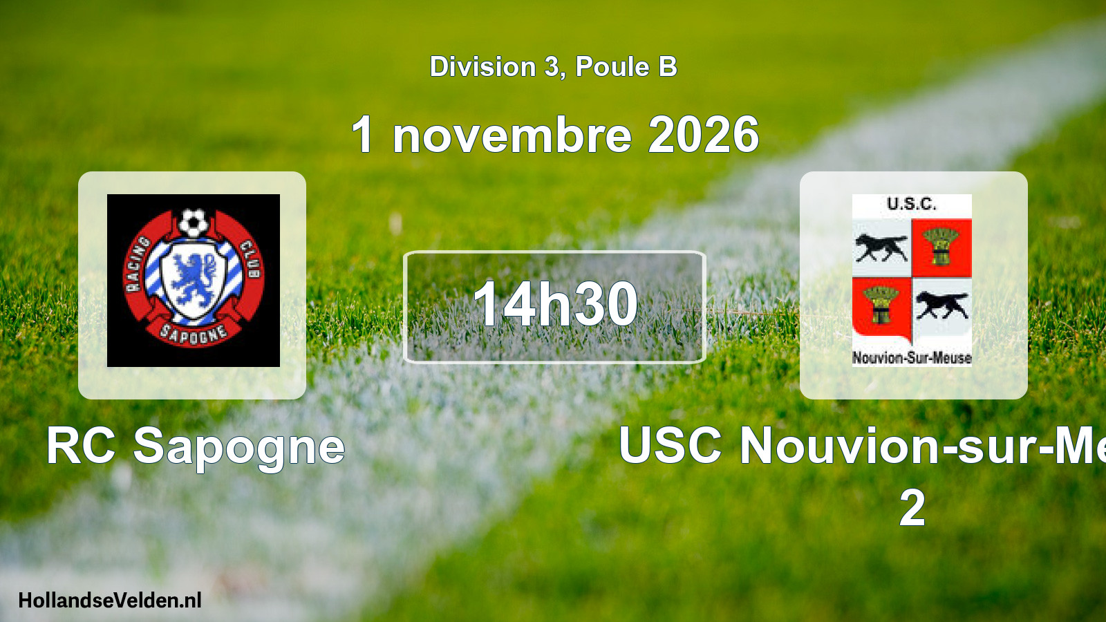 Scheduled Match: RC Sapogne - USC Nouvion-sur-Meuse 2 (1 November 2026)