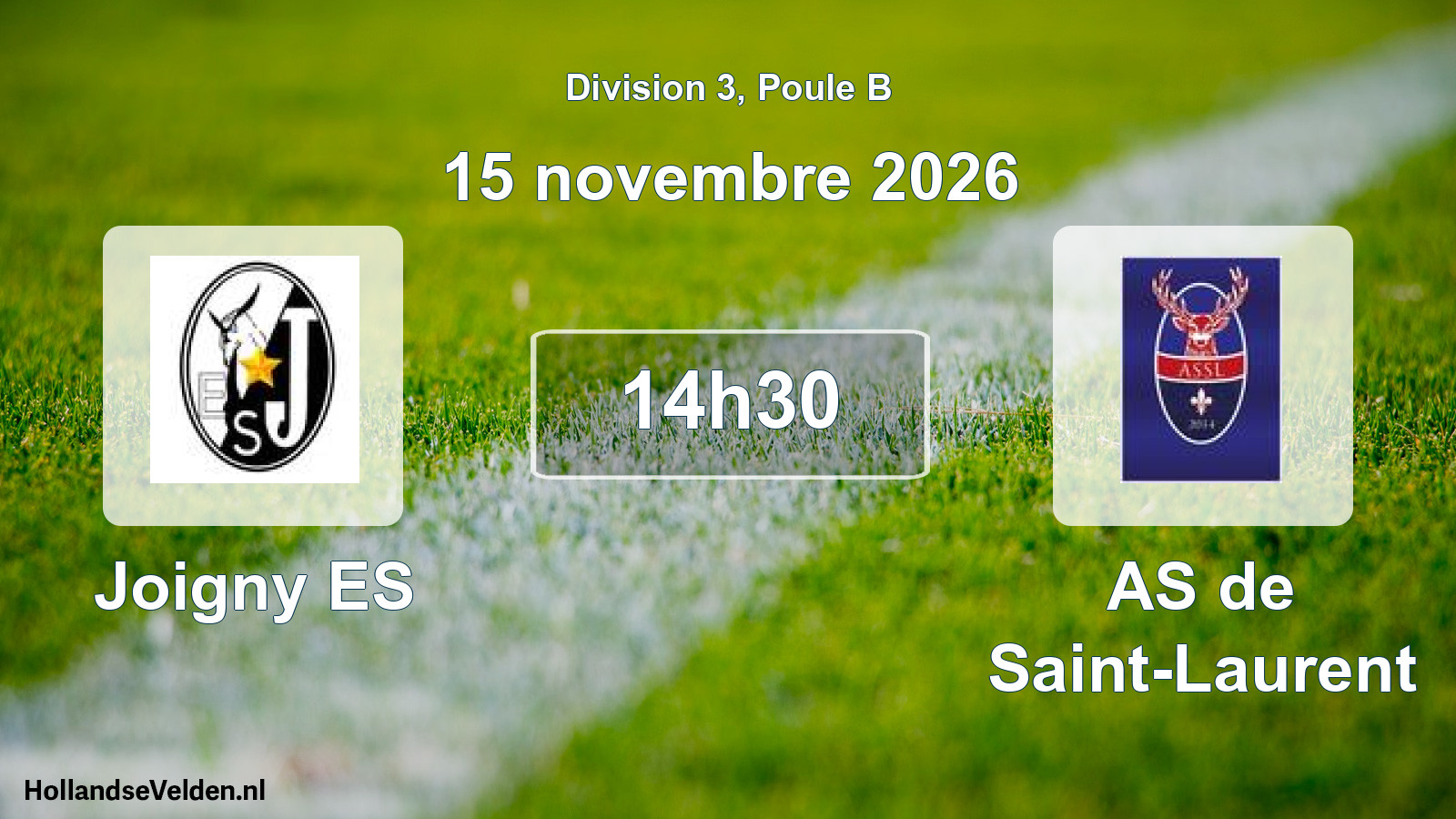 Match programmé: Joigny ES - AS de Saint-Laurent (15 novembre 2026)