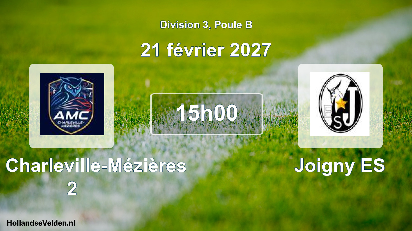 Geplande wedstrijd: AMC Charleville-Mézières 2 - Joigny ES (21 februari 2027)