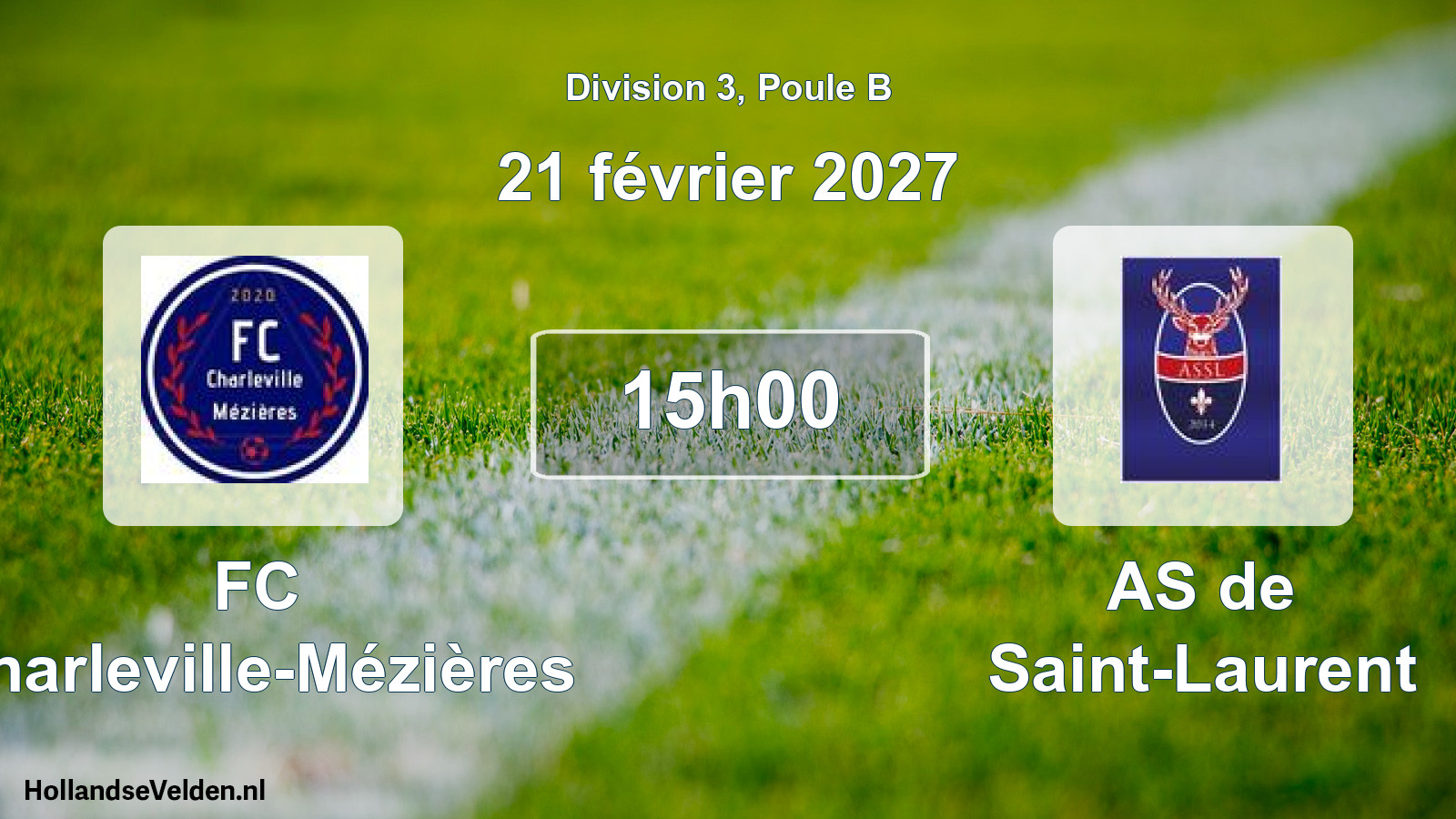 Match programmé: FC Charleville-Mézières - AS de Saint-Laurent (21 février 2027)