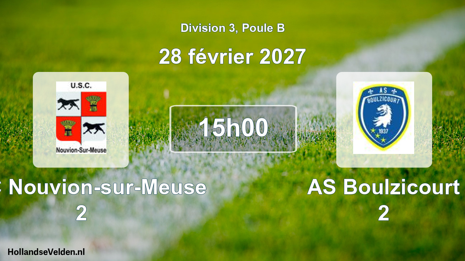 Match programmé: USC Nouvion-sur-Meuse 2 - AS Boulzicourt 2 (28 février 2027)