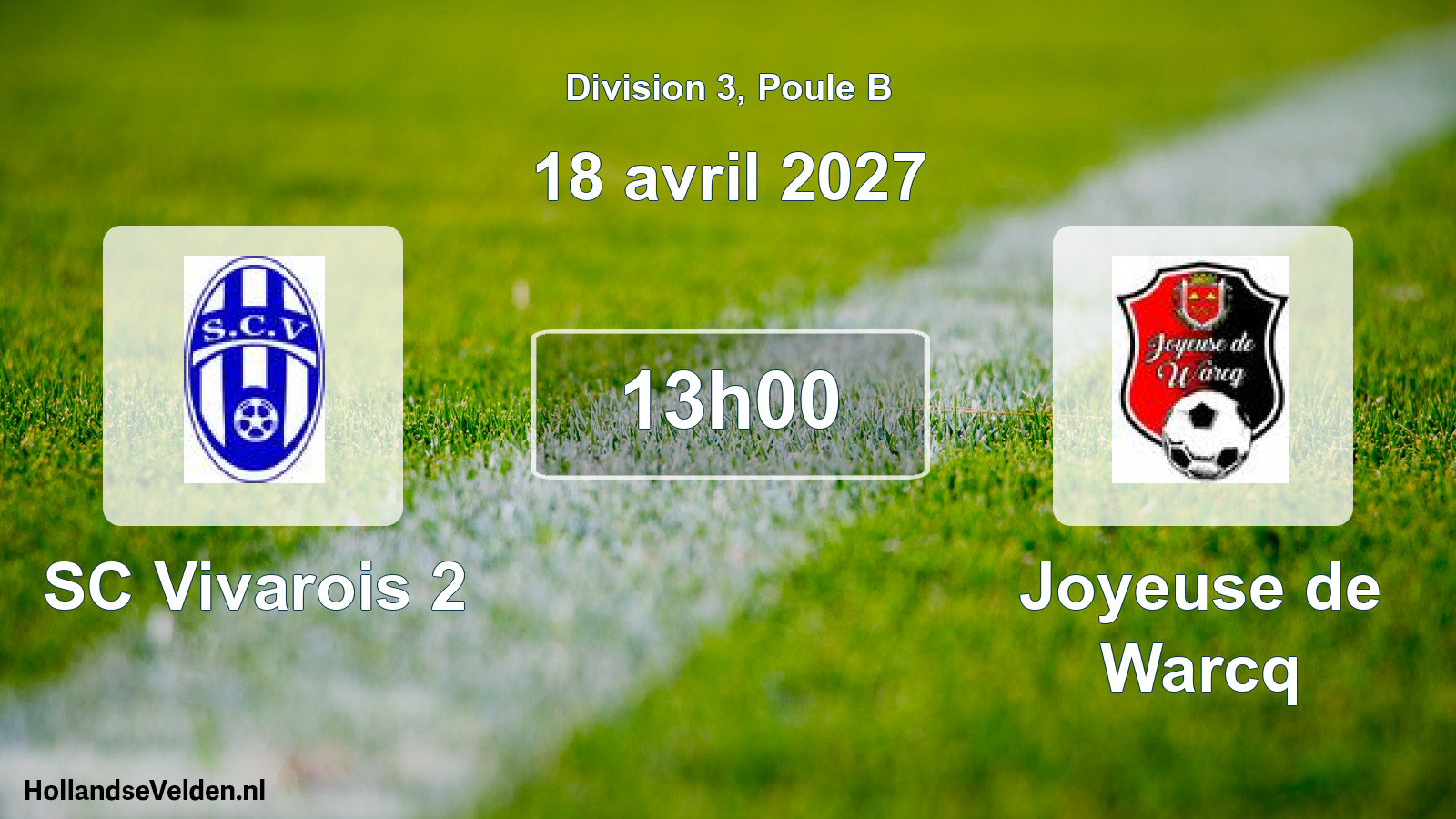 Match programmé: SC Vivarois 2 - Joyeuse de Warcq (18 avril 2027)
