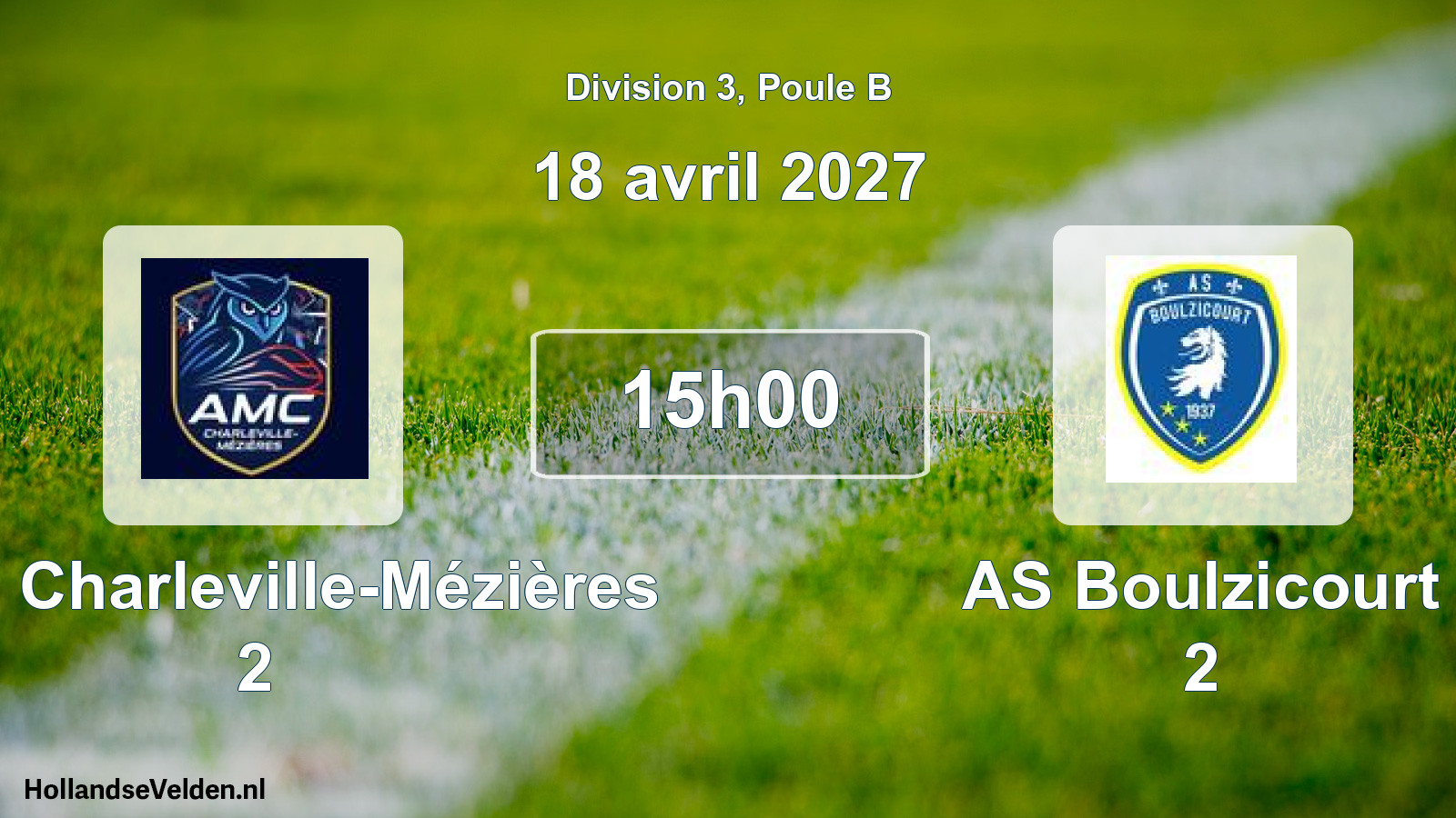 Scheduled Match: AMC Charleville-Mézières 2 - AS Boulzicourt 2 (18 April 2027)
