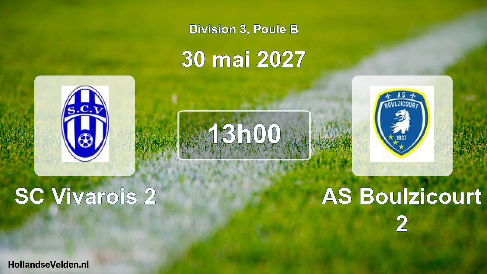Match programmé: SC Vivarois 2 - AS Boulzicourt 2 (30 mai 2027)